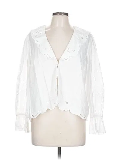 Pre-owned Free People 3/4 Sleeve Blouse In White