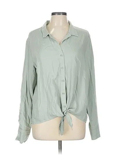 Pre-owned Cloth & Stone Long Sleeve Blouse In Green
