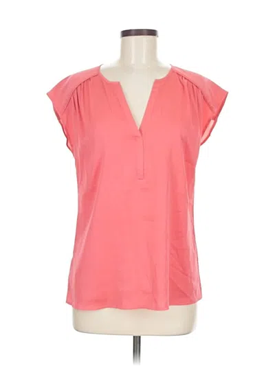 Pre-owned Ann Taylor Short Sleeve Blouse In Pink