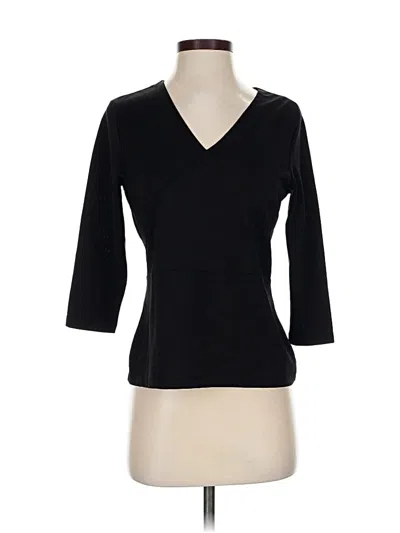 Pre-owned Preview Collection 3/4 Sleeve Top Black V Neck Tops