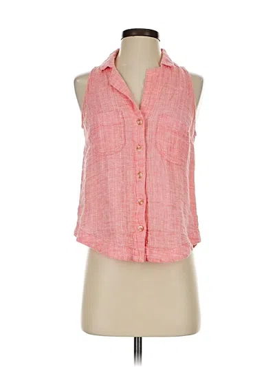 Pre-owned Maeve By Anthropologie Sleeveless Button Down Shirt In Pink