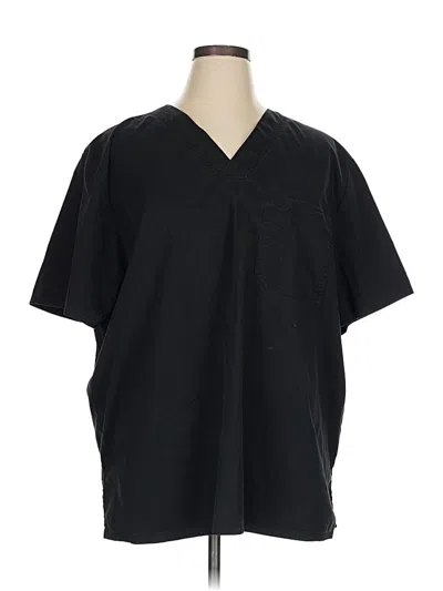 Pre-owned Cherokee Short Sleeve Blouse In Black