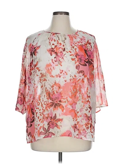 Pre-owned Chico's 3/4 Sleeve Blouse In Pink