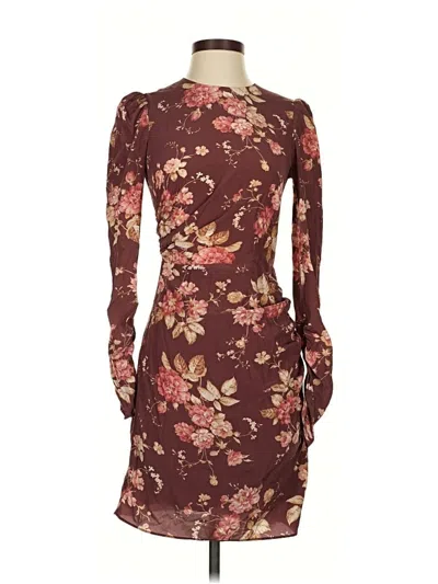 Pre-owned Zimmermann Cocktail Dress In Burgundy