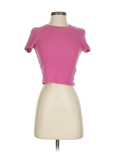Pre-owned Tna Short Sleeve Turtleneck In Pink