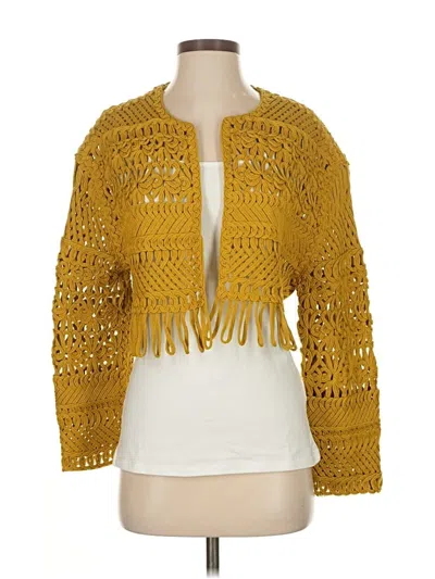 Pre-owned Zara Cardigan Sweater In Yellow