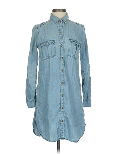 Pre-owned American Eagle Outfitters Long Sleeve Button Down Shirt In Blue