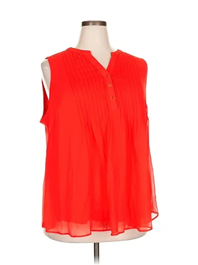 Pre-owned Charter Club Sleeveless Blouse In Red