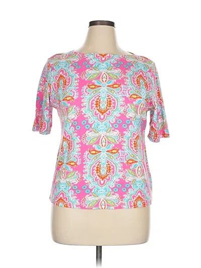 Pre-owned Charter Club Short Sleeve Blouse In Pink