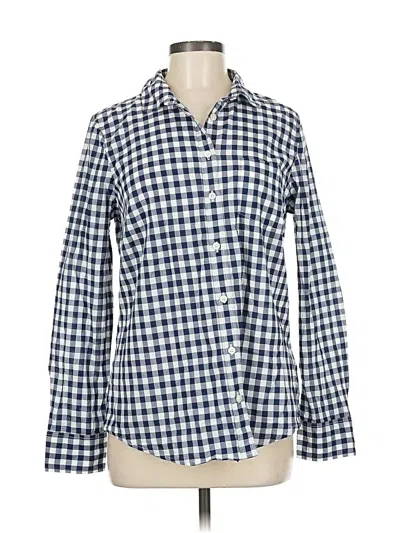 Pre-owned J.crew Factory Store Long Sleeve Polo Shirt In Blue