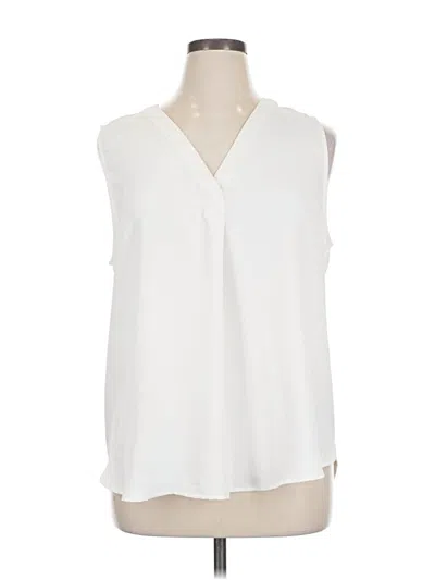 Pre-owned Ann Taylor Sleeveless Blouse In White