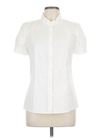 Pre-owned Haberdashery For J.crew Short Sleeve Blouse In White