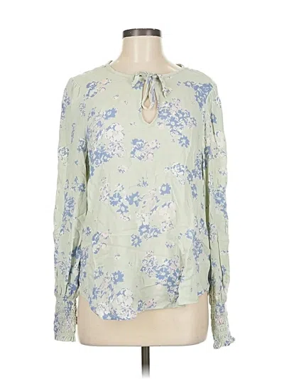 Pre-owned Lucky Brand Long Sleeve Blouse In Green