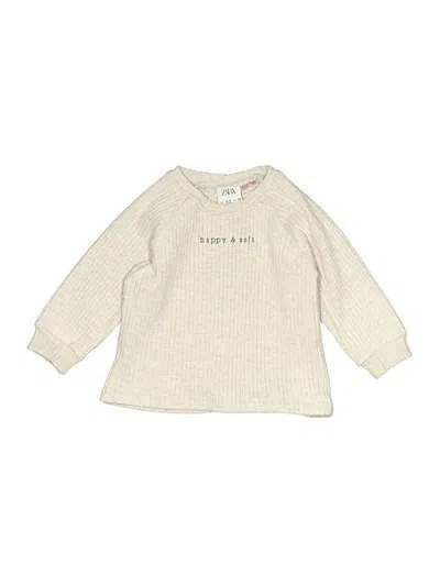 Pre-owned Zara Babies' Long Sleeve T-shirt In White