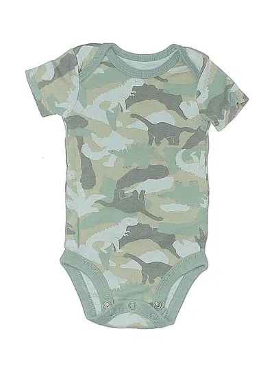 Pre-owned Child Of Mine By Carter's Babies' Short Sleeve Onesie In Green