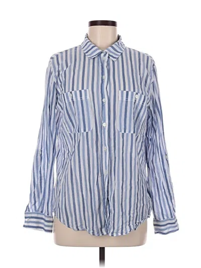 Pre-owned Sanctuary Long Sleeve Button Down Shirt In Blue