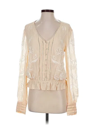 Pre-owned By Anthropologie Long Sleeve Blouse In White
