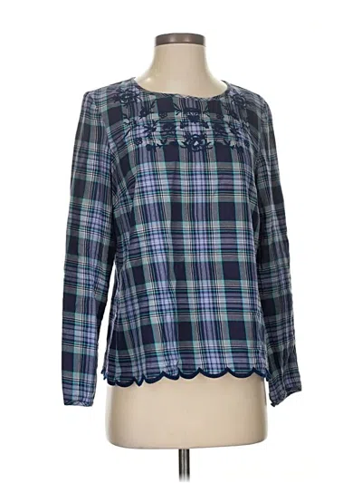 Pre-owned Talbots Long Sleeve Blouse In Blue