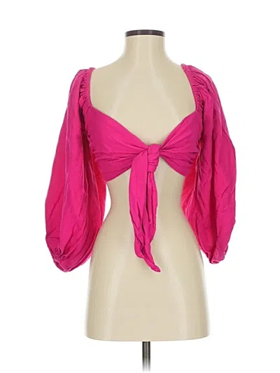 Pre-owned L*space 3/4 Sleeve Blouse In Pink