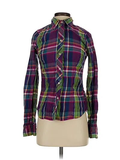 Pre-owned American Eagle Outfitters Long Sleeve Button Down Shirt In Green