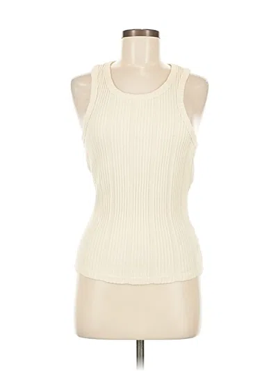 Pre-owned By Anthropologie Tank Top Ivory Halter Neckline Tops In White