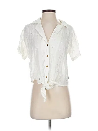 Pre-owned Hollister Short Sleeve Blouse In White