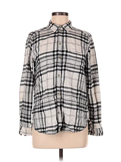 Pre-owned American Eagle Outfitters Long Sleeve Button Down Shirt In Silver