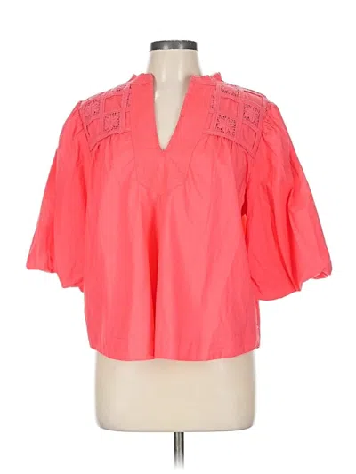 By Anthropologie Short Sleeve Blouse In Pink