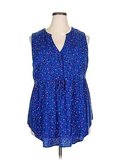 Pre-owned Torrid Sleeveless Blouse In Blue