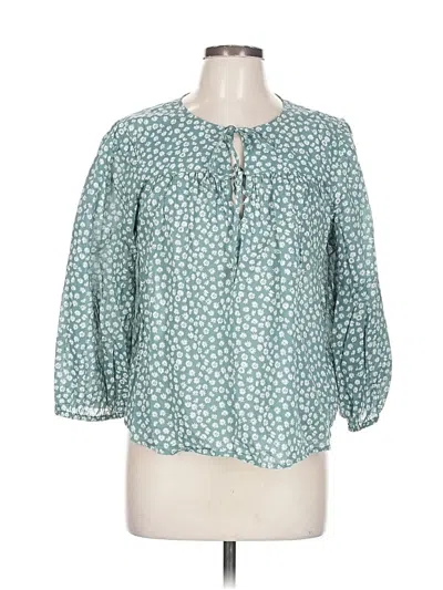 Pre-owned Gap 3/4 Sleeve Blouse In Blue