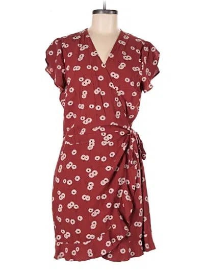 Pre-owned Ann Taylor Loft Romper In Burgundy