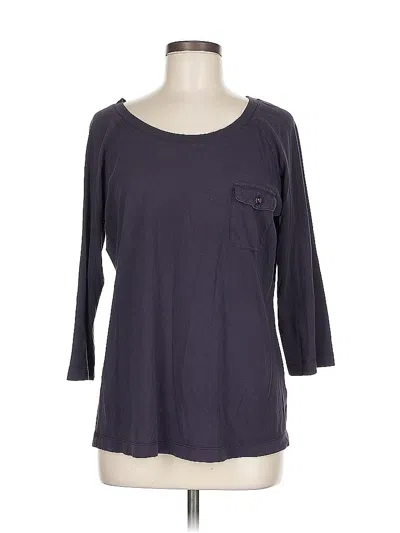 Pre-owned Lands' End 3/4 Sleeve T-shirt In Purple