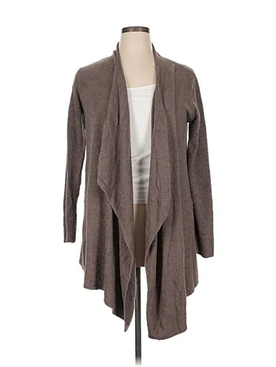 Pre-owned Barefoot Dreams Cozychic Lite Cardigan Sweater In Brown