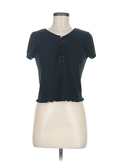 Pre-owned Hollister Short Sleeve Top Black Sweetheart Neckline Tops