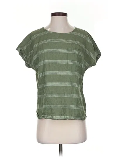 Pre-owned L.l.bean Short Sleeve Top Green Boatneck Tops