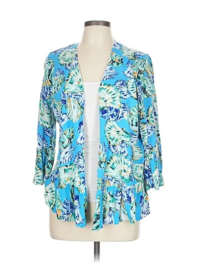 Pre-owned Chico's 3/4 Sleeve Blouse In Blue