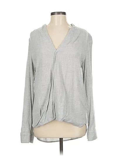 Pre-owned Cloth & Stone Long Sleeve Blouse In Gray