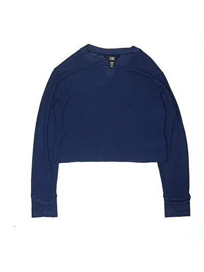 Pre-owned Athleta Girl Kids' Long Sleeve T-shirt In Blue