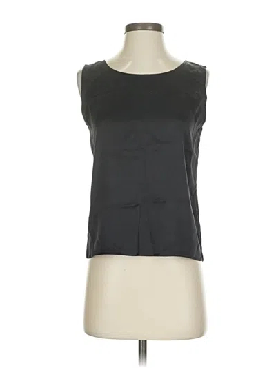 Pre-owned Diane Von Furstenberg Sleeveless Silk Top Black Boatneck Tops