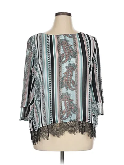 Pre-owned Chico's 3/4 Sleeve Blouse In Blue