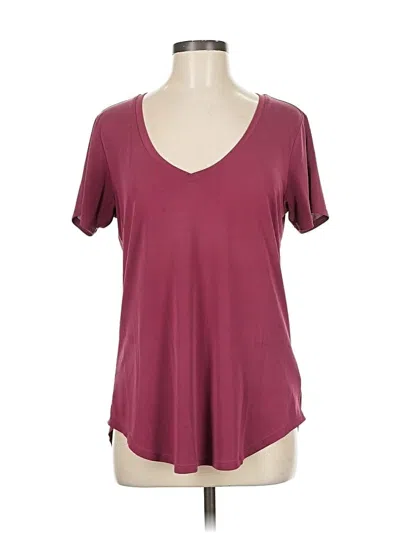 Pre-owned Another Love Short Sleeve Top Burgundy V Neck Tops