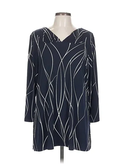 Pre-owned Chico's 3/4 Sleeve T-shirt In Blue