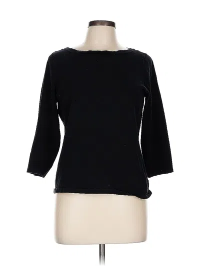 Pre-owned Charter Club 3/4 Sleeve Top Black Boatneck Tops
