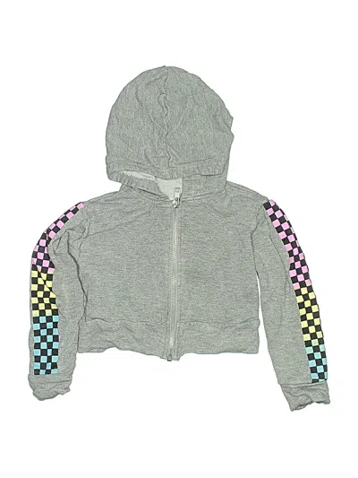 Pre-owned Flowers By Zoe Kids' Zip Up Hoodie In Silver