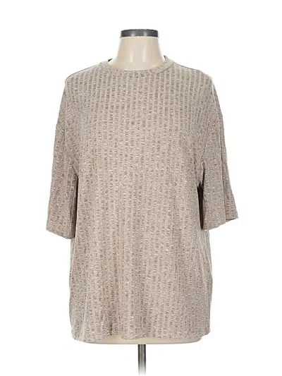 Pre-owned Unbranded 3/4 Sleeve T-shirt In Brown