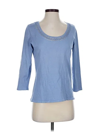 Pre-owned Liz Claiborne 3/4 Sleeve T-shirt In Blue