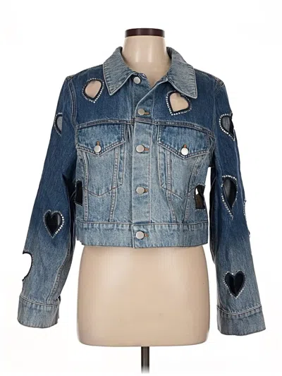 Pre-owned Alice And Olivia Alice + Olivia Denim Jacket In Blue