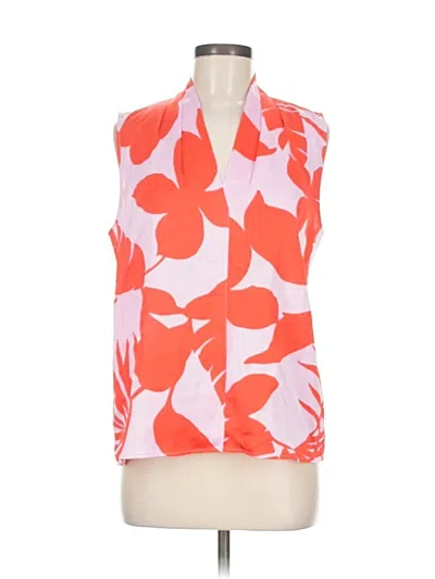 Pre-owned Ann Taylor Sleeveless Blouse In Orange