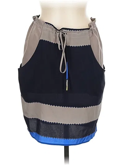 Pre-owned Corey Lynn Calter Silk Skirt In Blue