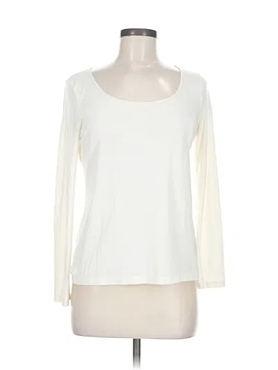 Pre-owned Talbots 3/4 Sleeve T-shirt In White